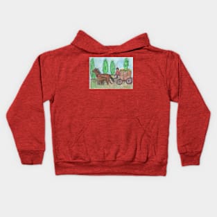 Horse-Drawn Carriage Kids Hoodie